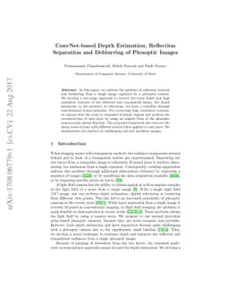 Reflection Separation and Deblurring of Plenoptic Images