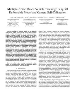 Multiple-Kernel Based Vehicle Tracking Using 3D Deformable Model and
  Camera Self-Calibration