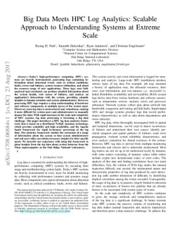 Big Data Meets HPC Log Analytics: Scalable Approach to Understanding
  Systems at Extreme Scale