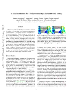 In search of inliers: 3d correspondence by local and global voting