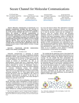 Secure Channel for Molecular Communications