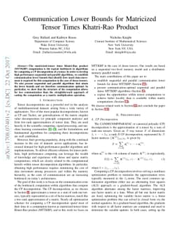 Communication Lower Bounds for Matricized Tensor Times Khatri-Rao
  Product