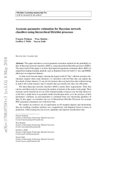 Accurate parameter estimation for Bayesian Network Classifiers using
  Hierarchical Dirichlet Processes