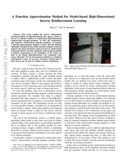 A Function Approximation Method for Model-based High-Dimensional Inverse
  Reinforcement Learning