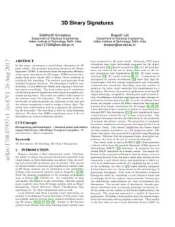 3D Binary Signatures