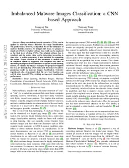 Imbalanced Malware Images Classification: a CNN based Approach