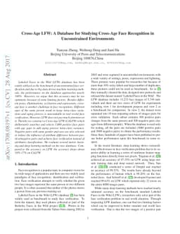 Cross-Age LFW: A Database for Studying Cross-Age Face Recognition in
  Unconstrained Environments