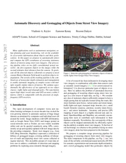 Automatic Discovery and Geotagging of Objects from Street View Imagery
