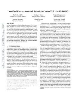 Verified Correctness and Security of mbedTLS HMAC-DRBG