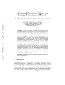 Generating Different Story Tellings from Semantic Representations of
  Narrative