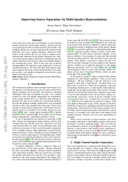 Improving Source Separation via Multi-Speaker Representations