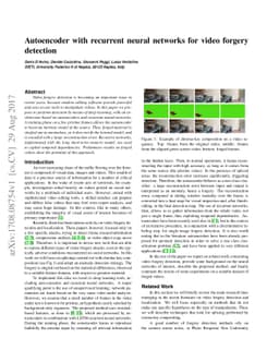 Autoencoder with recurrent neural networks for video forgery detection