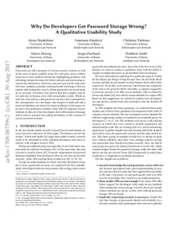 Why Do Developers Get Password Storage Wrong? A Qualitative Usability
  Study