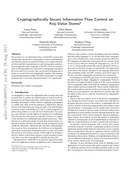Cryptographically Secure Information Flow Control on Key-Value Stores