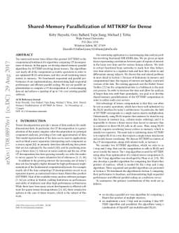 Shared Memory Parallelization of MTTKRP for Dense Tensors