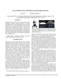 Dual-fisheye lens stitching for 360-degree imaging