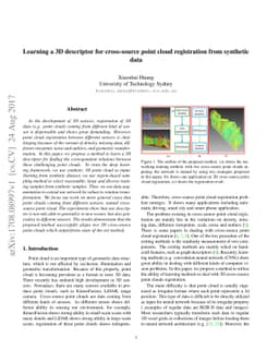 Learning a 3D descriptor for cross-source point cloud registration from
  synthetic data