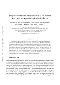 Deep Convolutional Neural Networks for Raman Spectrum Recognition: A
  Unified Solution