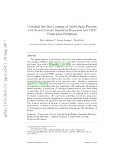 Continual One-Shot Learning of Hidden Spike-Patterns with Neural Network
  Simulation Expansion and STDP Convergence Predictions