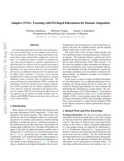 Adaptive SVM+: Learning with Privileged Information for Domain
  Adaptation