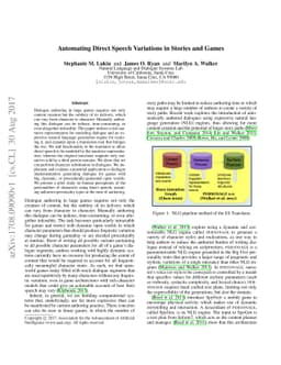 Automating Direct Speech Variations in Stories and Games