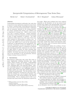 Interpretable Categorization of Heterogeneous Time Series Data