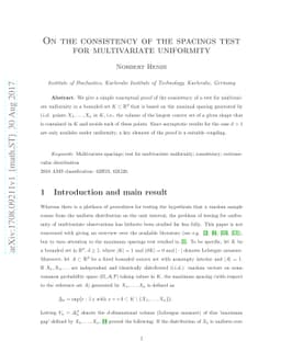 On the consistency of the spacings test for multivariate uniformity