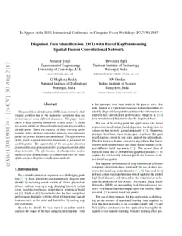 Disguised Face Identification (DFI) with Facial KeyPoints using Spatial
  Fusion Convolutional Network