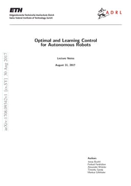 Optimal and Learning Control for Autonomous Robots