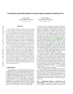 Learning Invariant Riemannian Geometric Representations Using Deep Nets