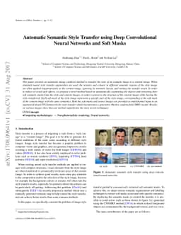 Automatic Semantic Style Transfer using Deep Convolutional Neural
  Networks and Soft Masks