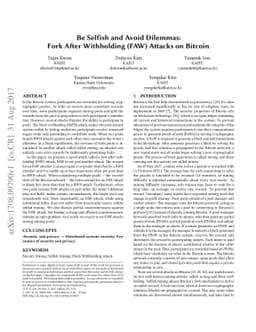 Be Selfish and Avoid Dilemmas: Fork After Withholding (FAW) Attacks on
  Bitcoin