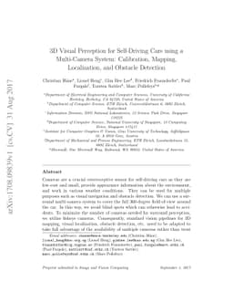 3D Visual Perception for Self-Driving Cars using a Multi-Camera System:
  Calibration, Mapping, Localization, and Obstacle Detection