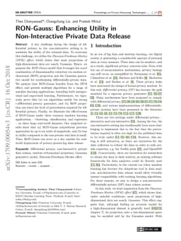 RON-Gauss: Enhancing Utility in Non-Interactive Private Data Release