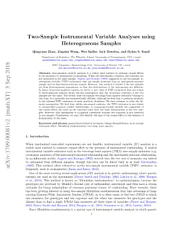 Two-sample instrumental variable analyses using heterogeneous samples