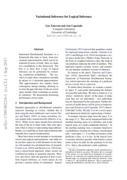 Variational Inference for Logical Inference