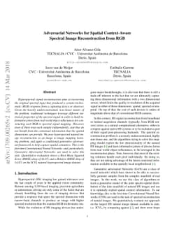 Adversarial Networks for Spatial Context-Aware Spectral Image
  Reconstruction from RGB