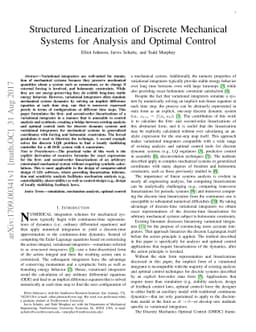 Structured Linearization of Discrete Mechanical Systems for Analysis and
  Optimal Control