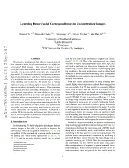 Learning Dense Facial Correspondences in Unconstrained Images
