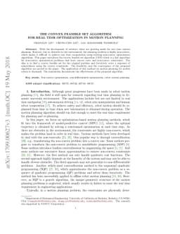 The Convex Feasible Set Algorithm for Real Time Optimization in Motion
  Planning