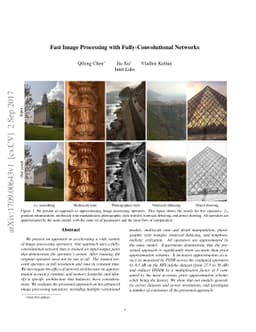 Fast Image Processing with Fully-Convolutional Networks