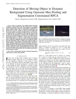 Detection of Moving Object in Dynamic Background Using Gaussian
  Max-Pooling and Segmentation Constrained RPCA