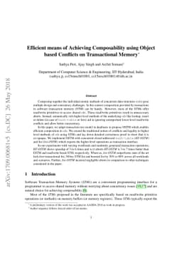 Efficient means of Achieving Composability using Object based Conflicts
  on Transactional Memory