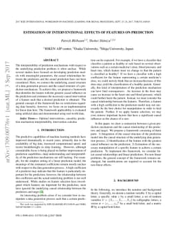 Estimation of interventional effects of features on prediction