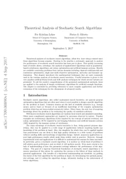 Theoretical Analysis of Stochastic Search Algorithms