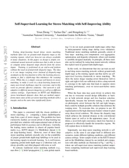 Self-Supervised Learning for Stereo Matching with Self-Improving Ability