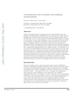 A hierarchical loss and its problems when classifying non-hierarchically