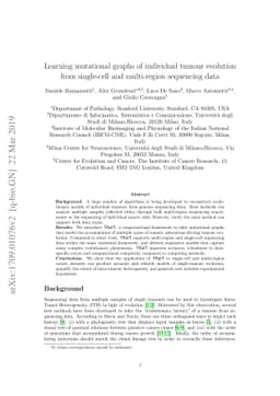 Learning mutational graphs of individual tumour evolution from
  single-cell and multi-region sequencing data