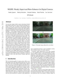 WESPE: Weakly Supervised Photo Enhancer for Digital Cameras