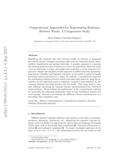 Compositional Approaches for Representing Relations Between Words: A
  Comparative Study
